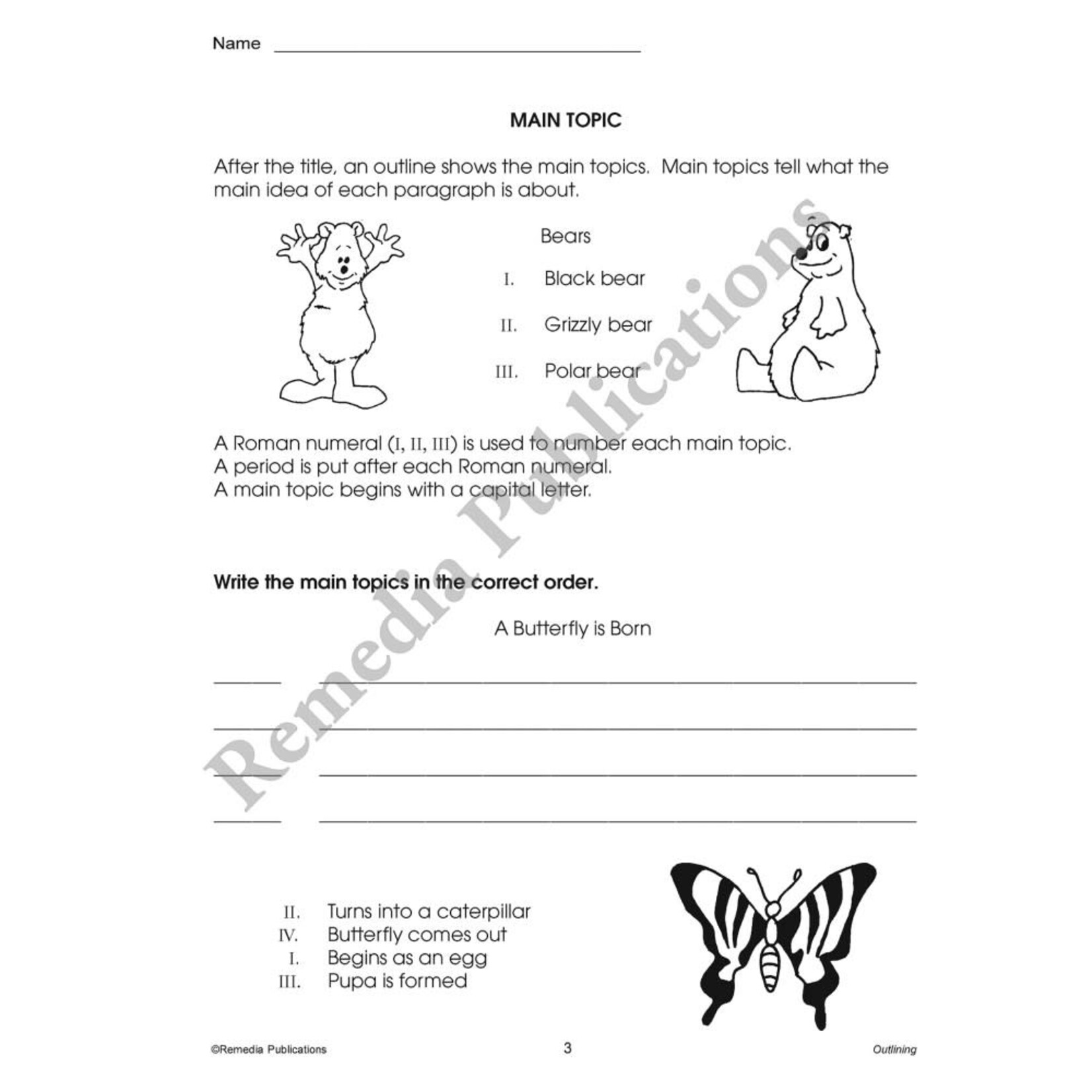 Beginning Outlining Grades 3-4