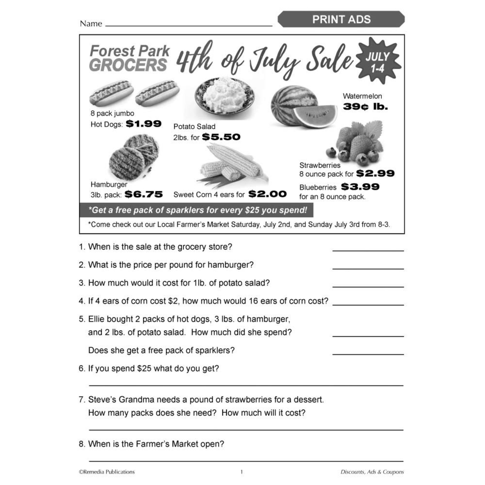 Ads & Coupons: Consumer Life Skills Activities