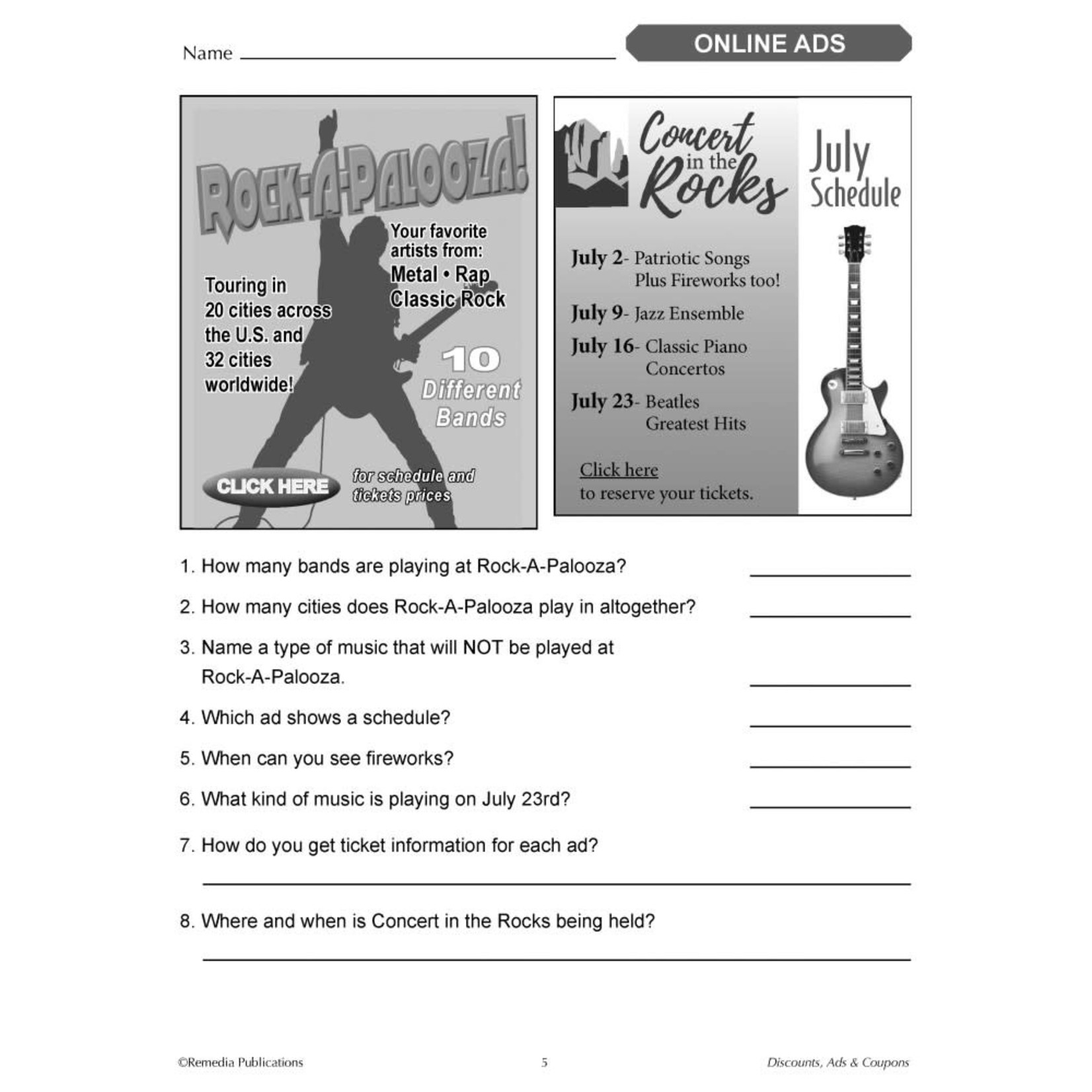 Ads & Coupons: Consumer Life Skills Activities