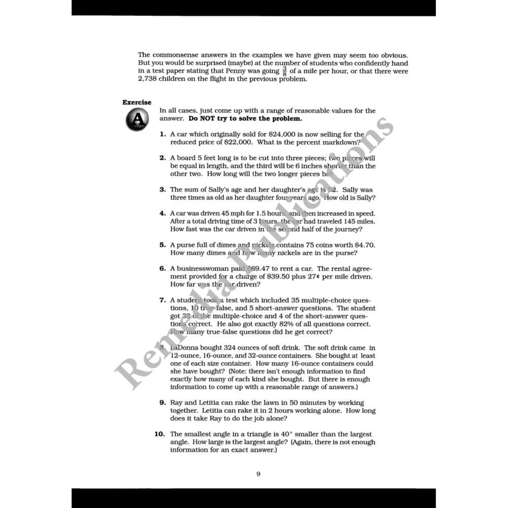Solving Word Problems: Applied Math Series
