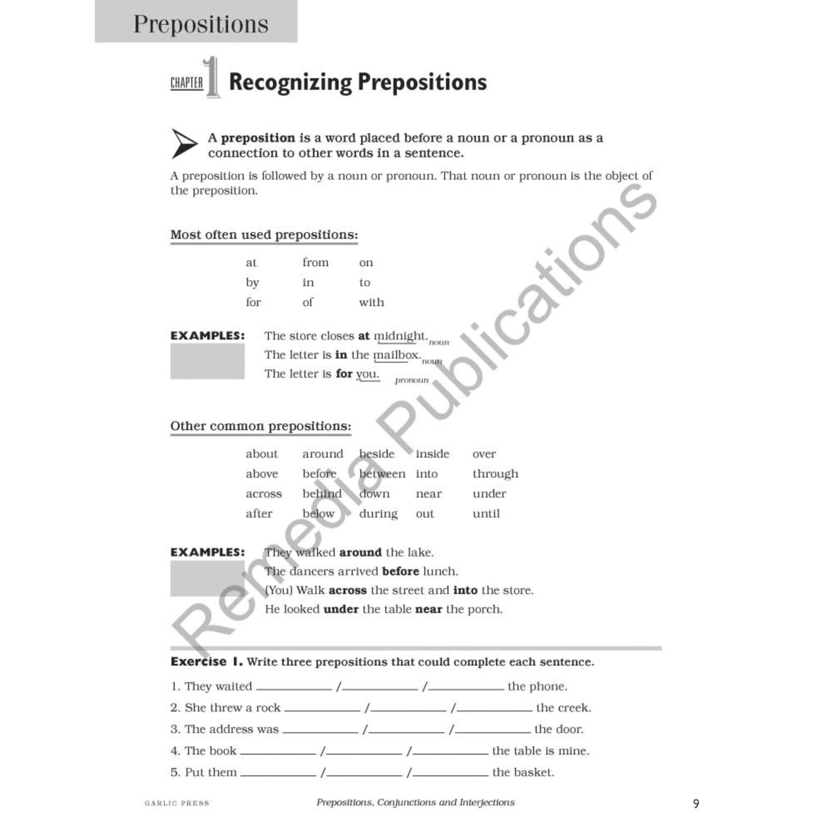Prepositions, Conjunctions, & Interjections: Straight Forward English Language Arts Series