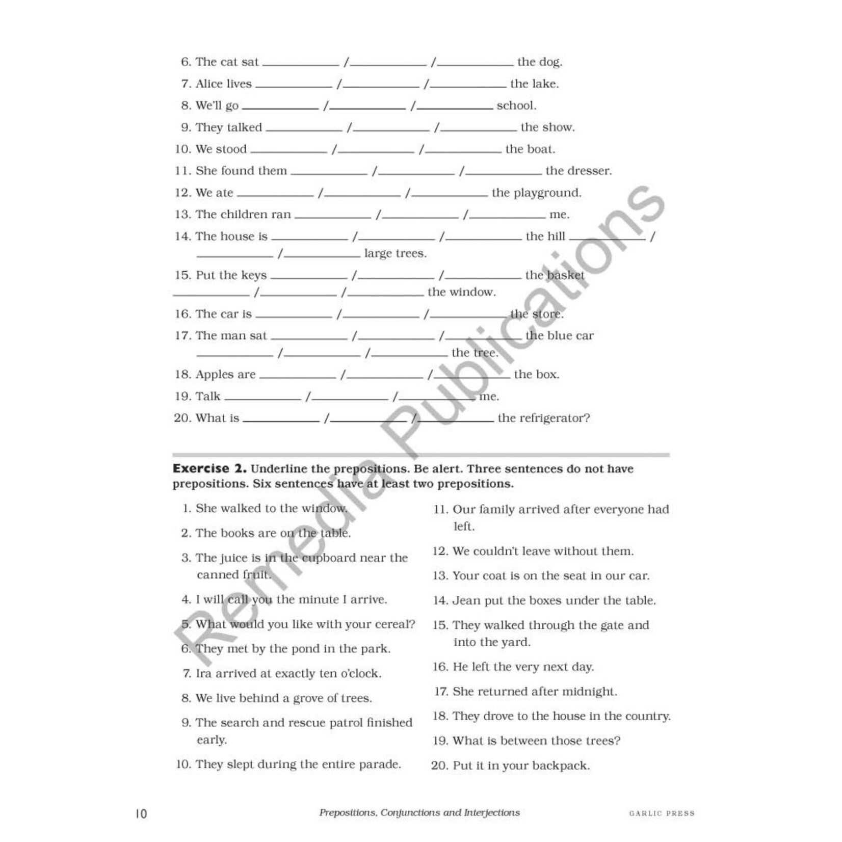 Prepositions, Conjunctions, & Interjections: Straight Forward English Language Arts Series