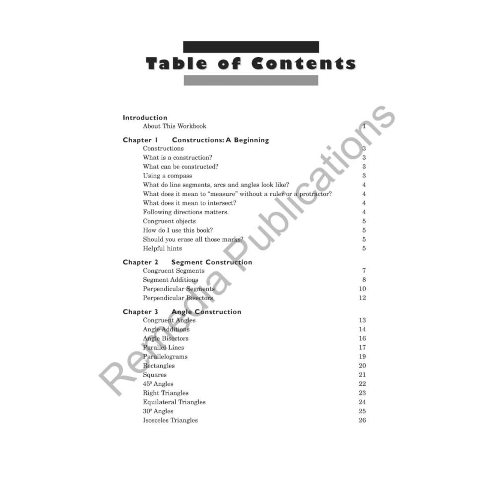 Constructions: Studies in Geometry Series