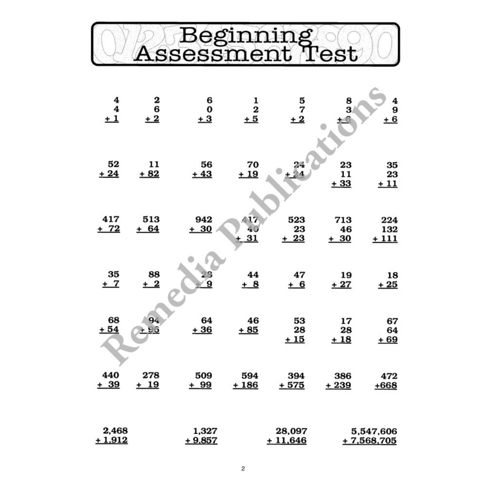 Advanced Addition: Straight Forward Math Series (Advanced Edition)