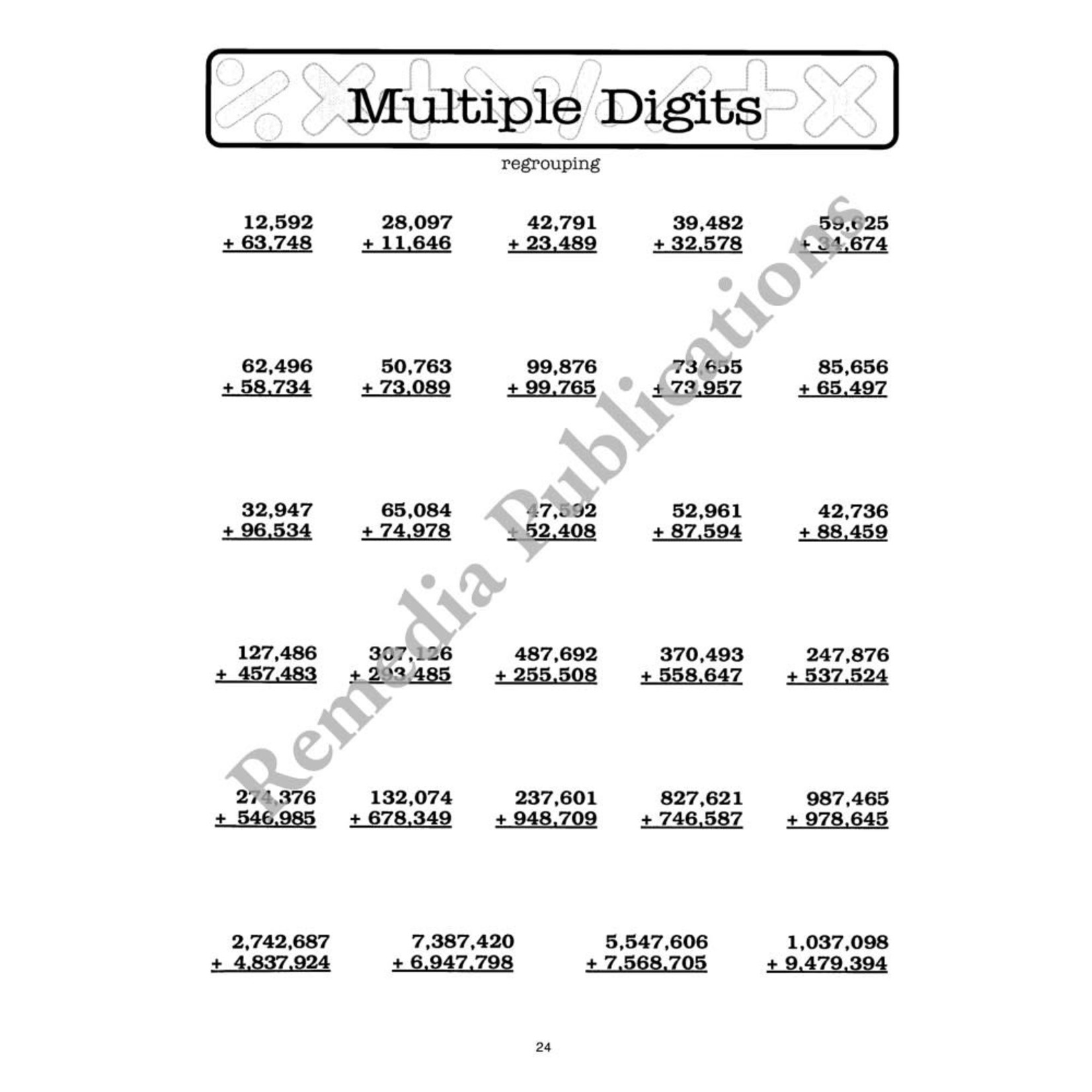 Advanced Addition: Straight Forward Math Series (Advanced Edition)