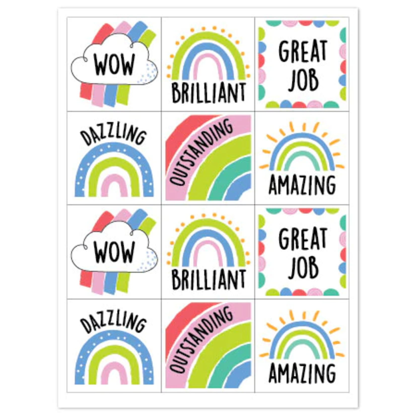 CREATIVE TEACHING PRESS Rainbow Doodles Rewards Stickers