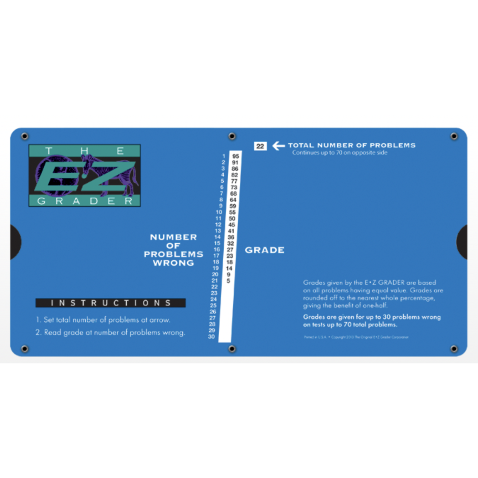 Large Print Royal Blue E-Z Grader