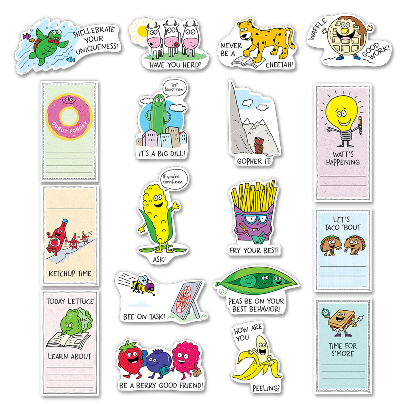 CREATIVE TEACHING PRESS So Much Pun! Positive Phrases and Reminders Mini Bulletin Board