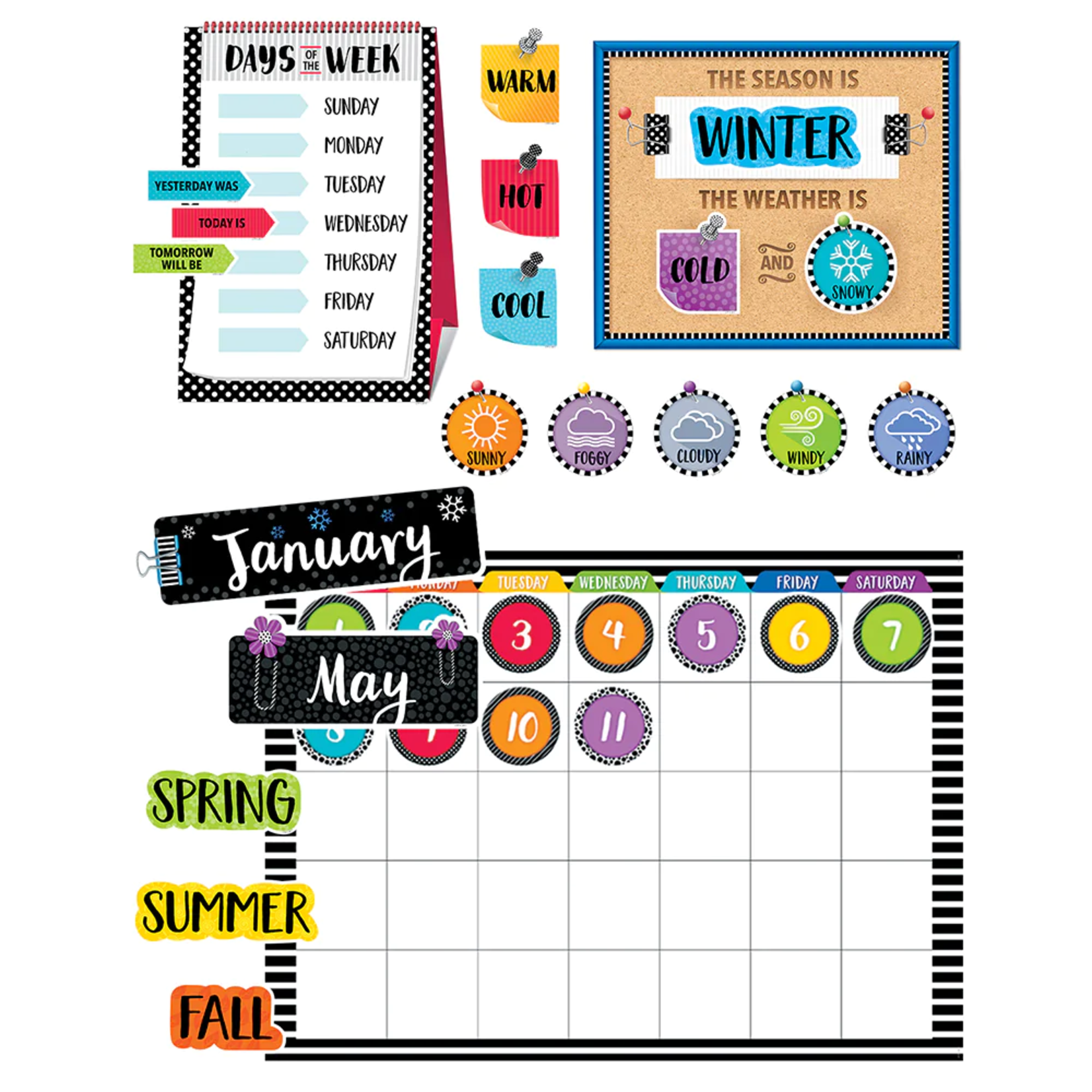 CREATIVE TEACHING PRESS Bold & Bright Calendar Set Bulletin Board