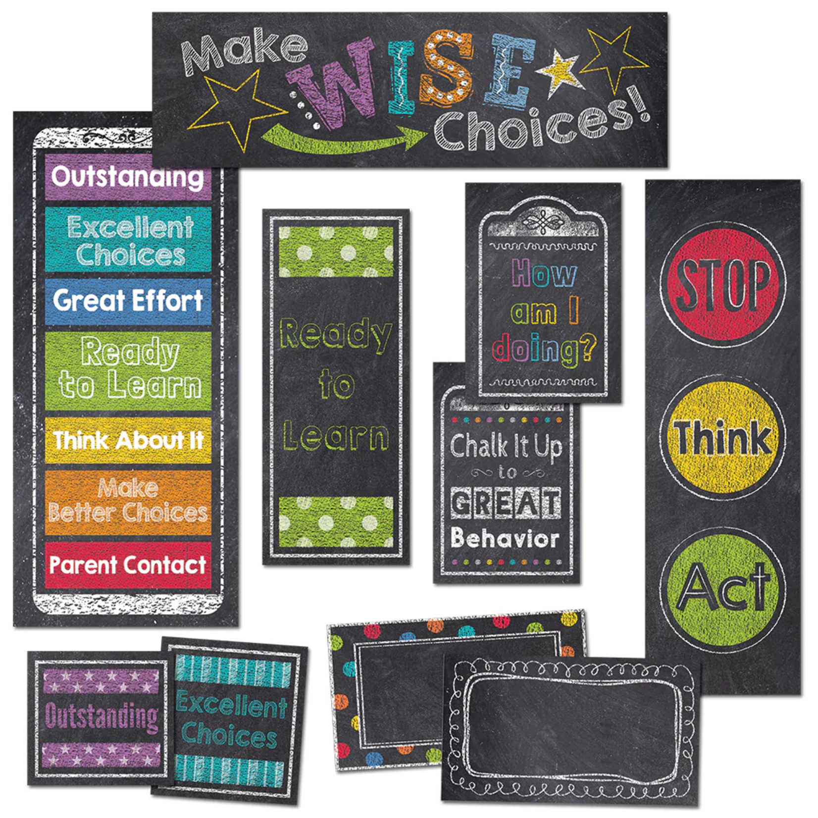 CREATIVE TEACHING PRESS Chalk It Up! Behavior Clip Chart Mini Bulletin Board