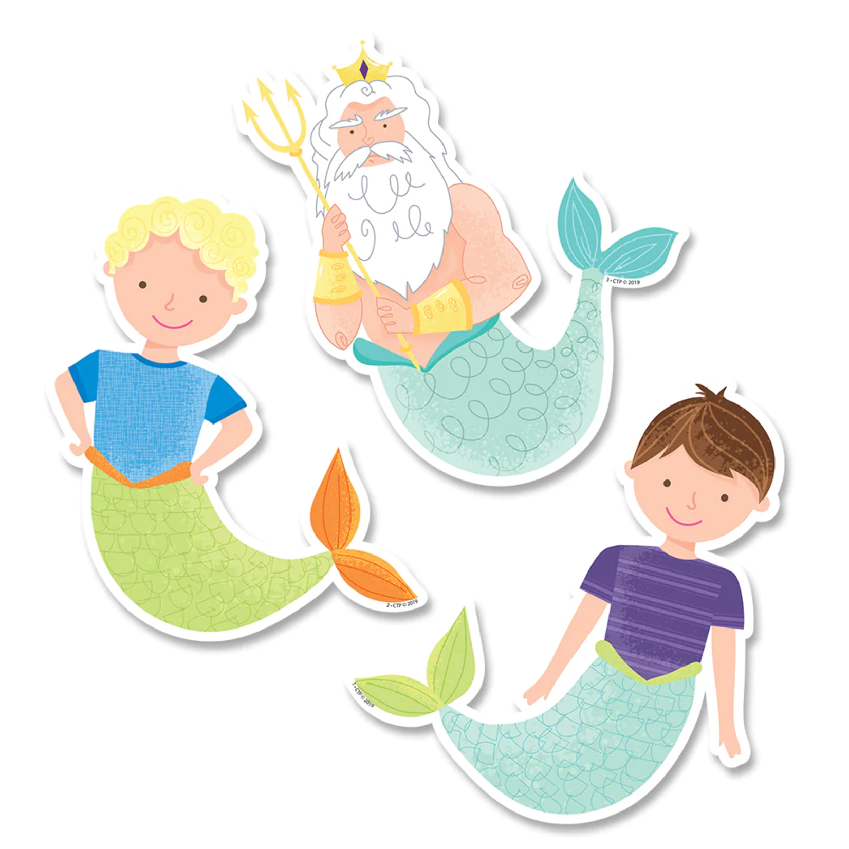 CREATIVE TEACHING PRESS King Neptune & Friends 6" Designer Cut-Outs