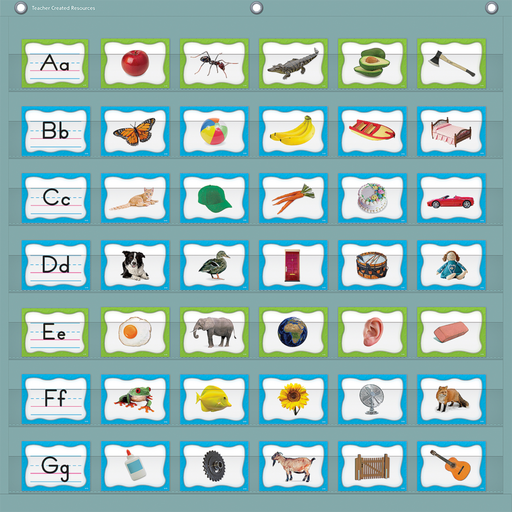 TEACHER CREATED RESOURCES Calming Blue 7 Pocket Chart