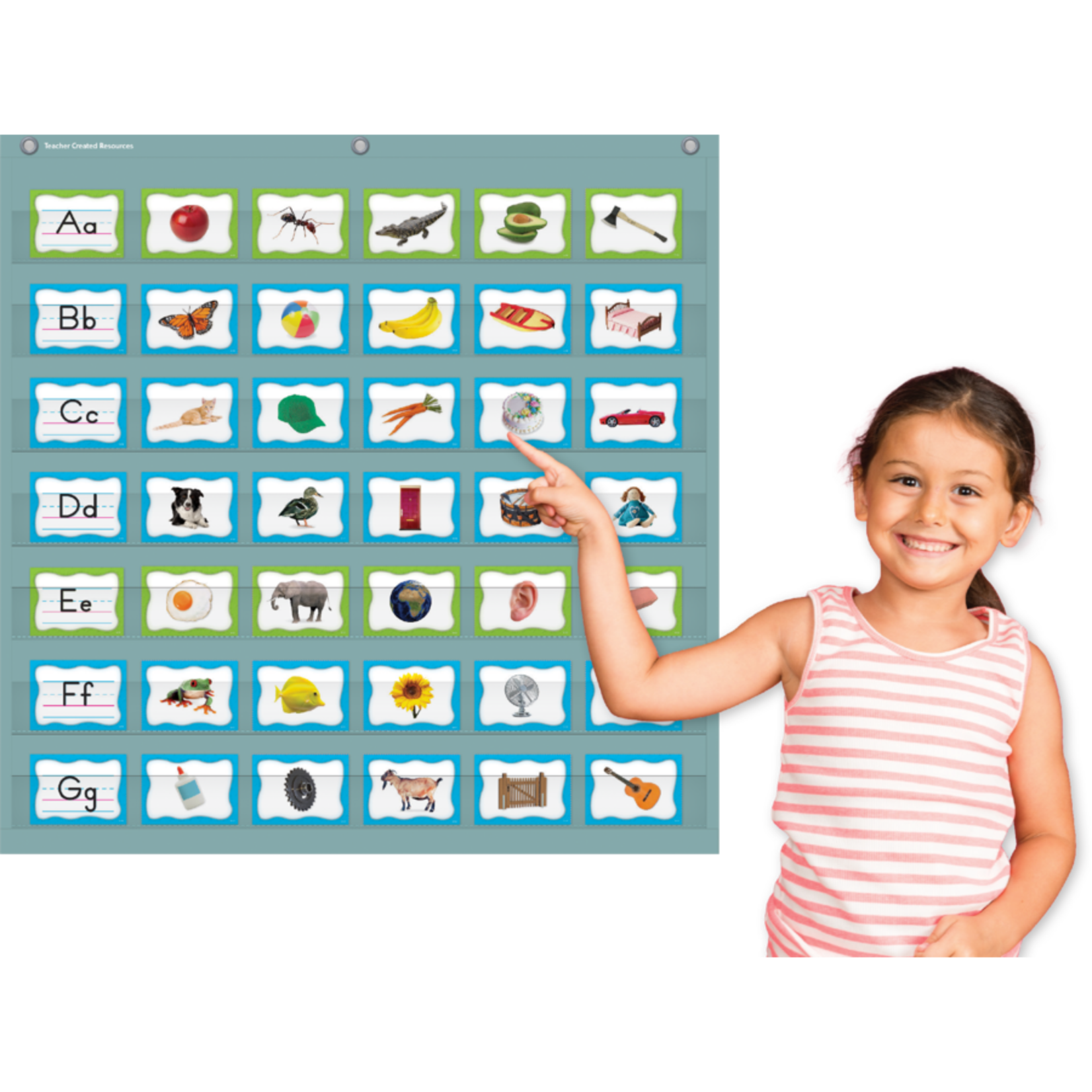 TEACHER CREATED RESOURCES Calming Blue 7 Pocket Chart