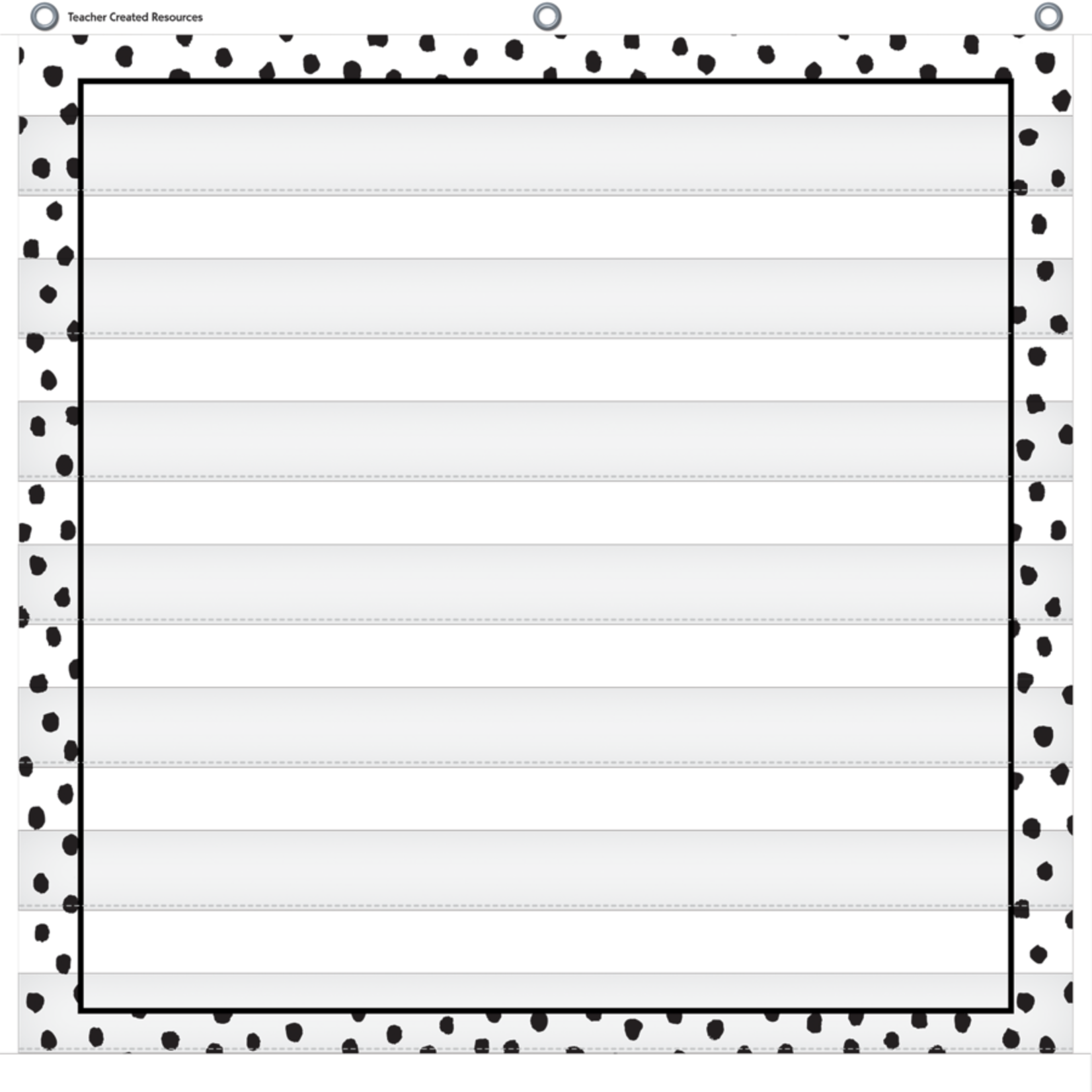 TEACHER CREATED RESOURCES Black Painted Dots on White 7 Pocket Chart