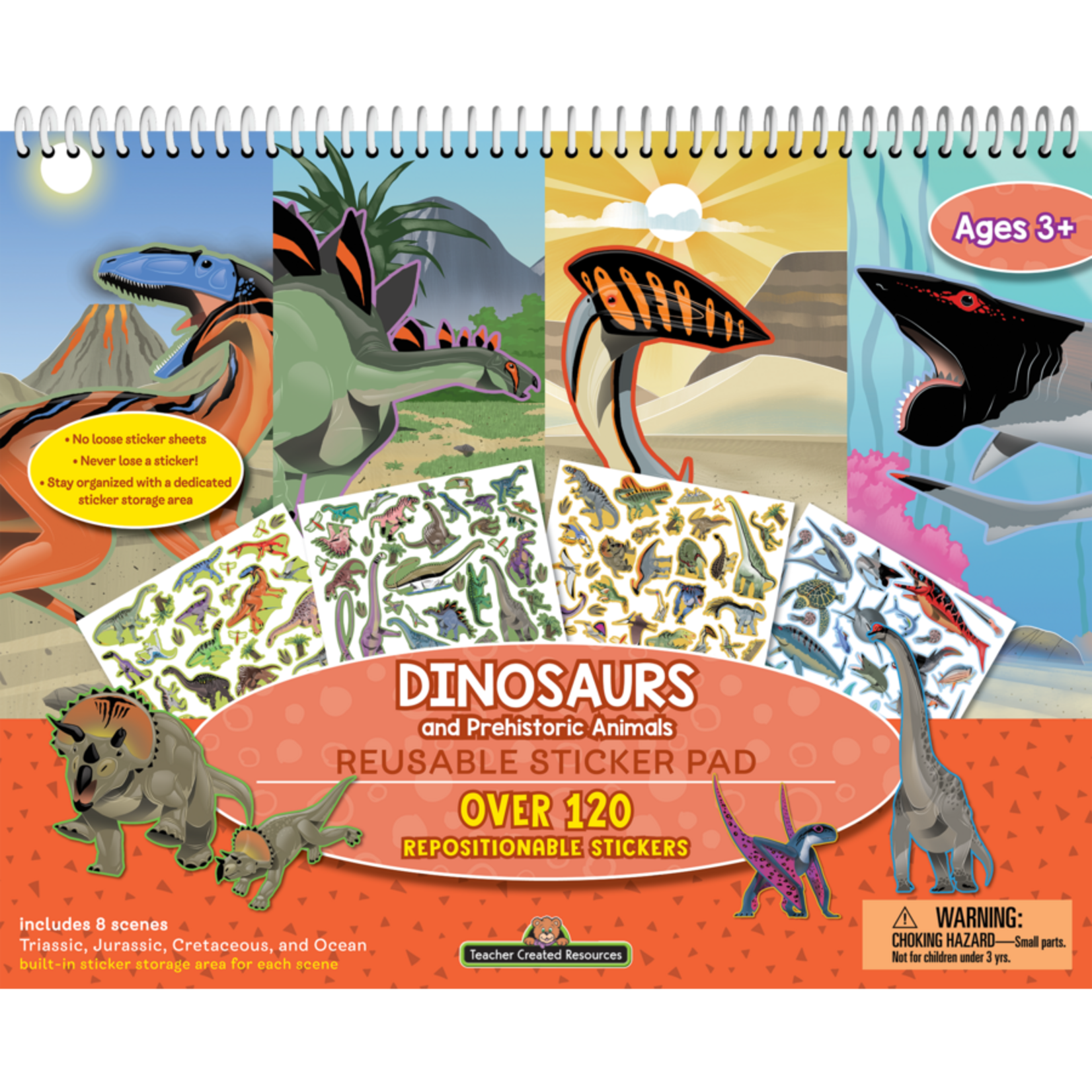 TEACHER CREATED RESOURCES Dinosaurs and Prehistoric Animals Reusable Sticker Pad