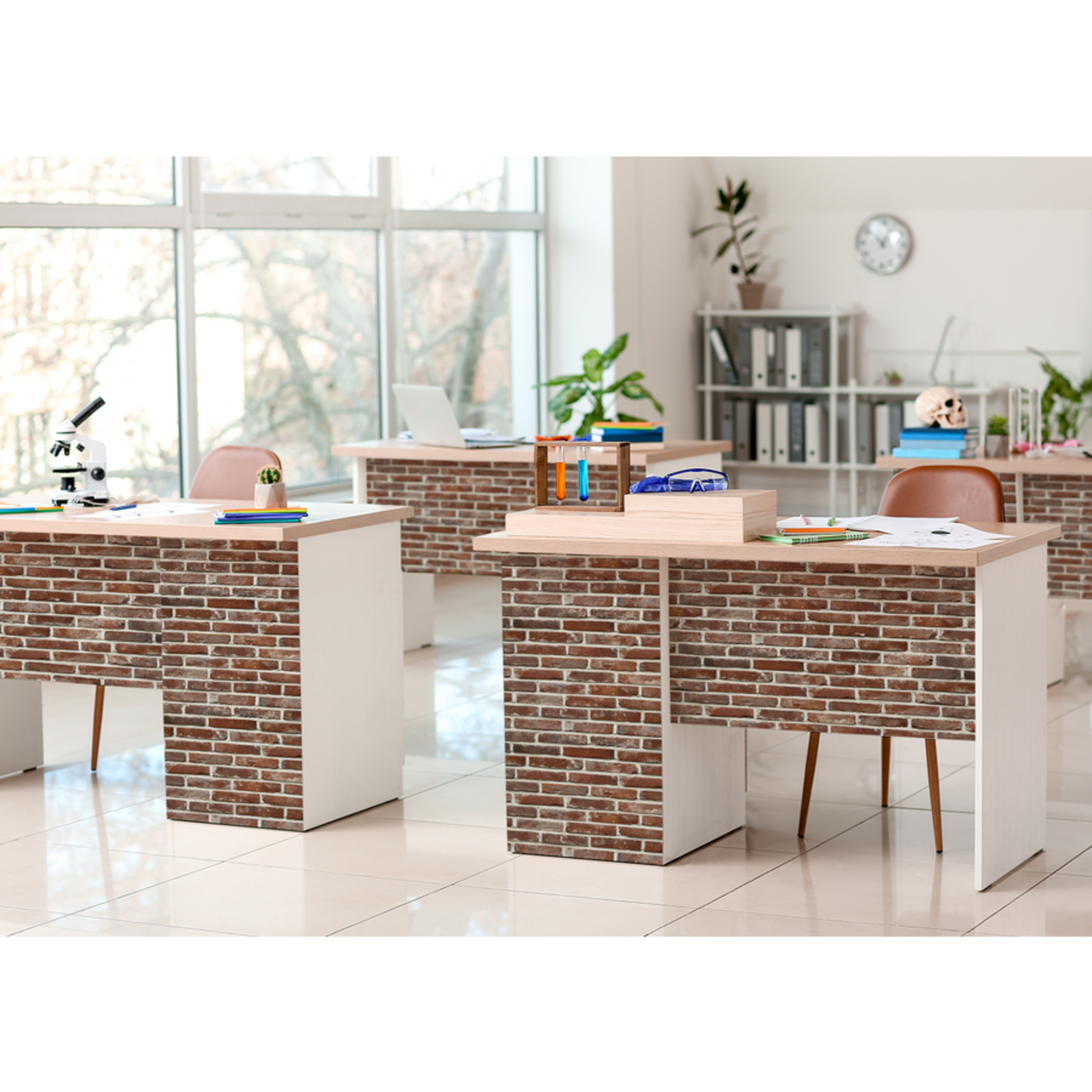 TEACHER CREATED RESOURCES Red Brick Peel and Stick Decorative Paper
