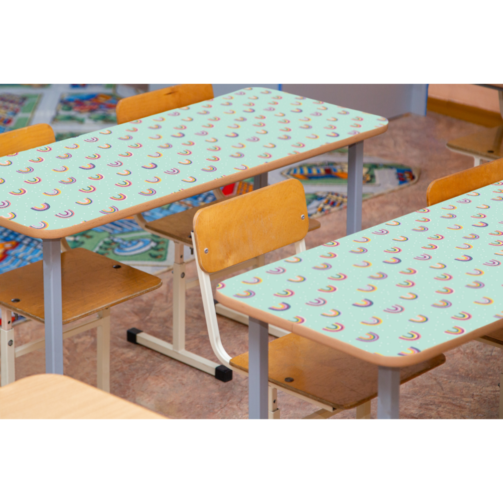 TEACHER CREATED RESOURCES Oh Happy Day Rainbows Peel and Stick Decorative Paper