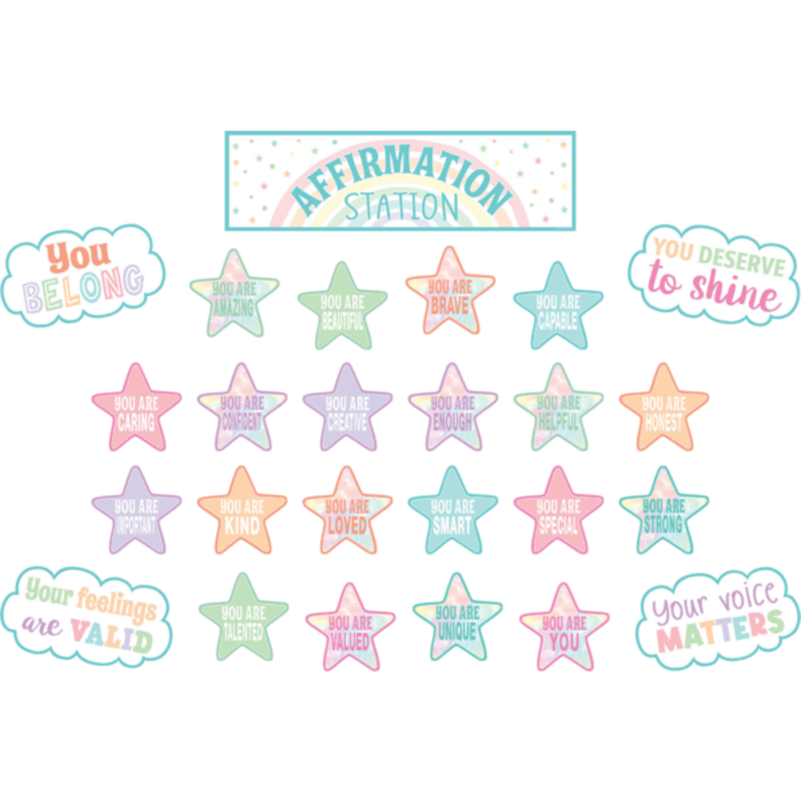 TEACHER CREATED RESOURCES Pastel Pop Positive Affirmations Mini Bulletin Board
