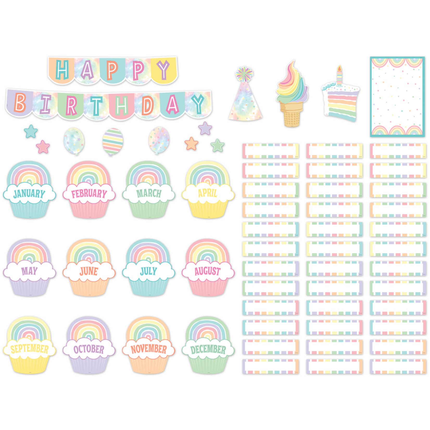 TEACHER CREATED RESOURCES Pastel Pop Happy Birthday Mini Bulletin Board