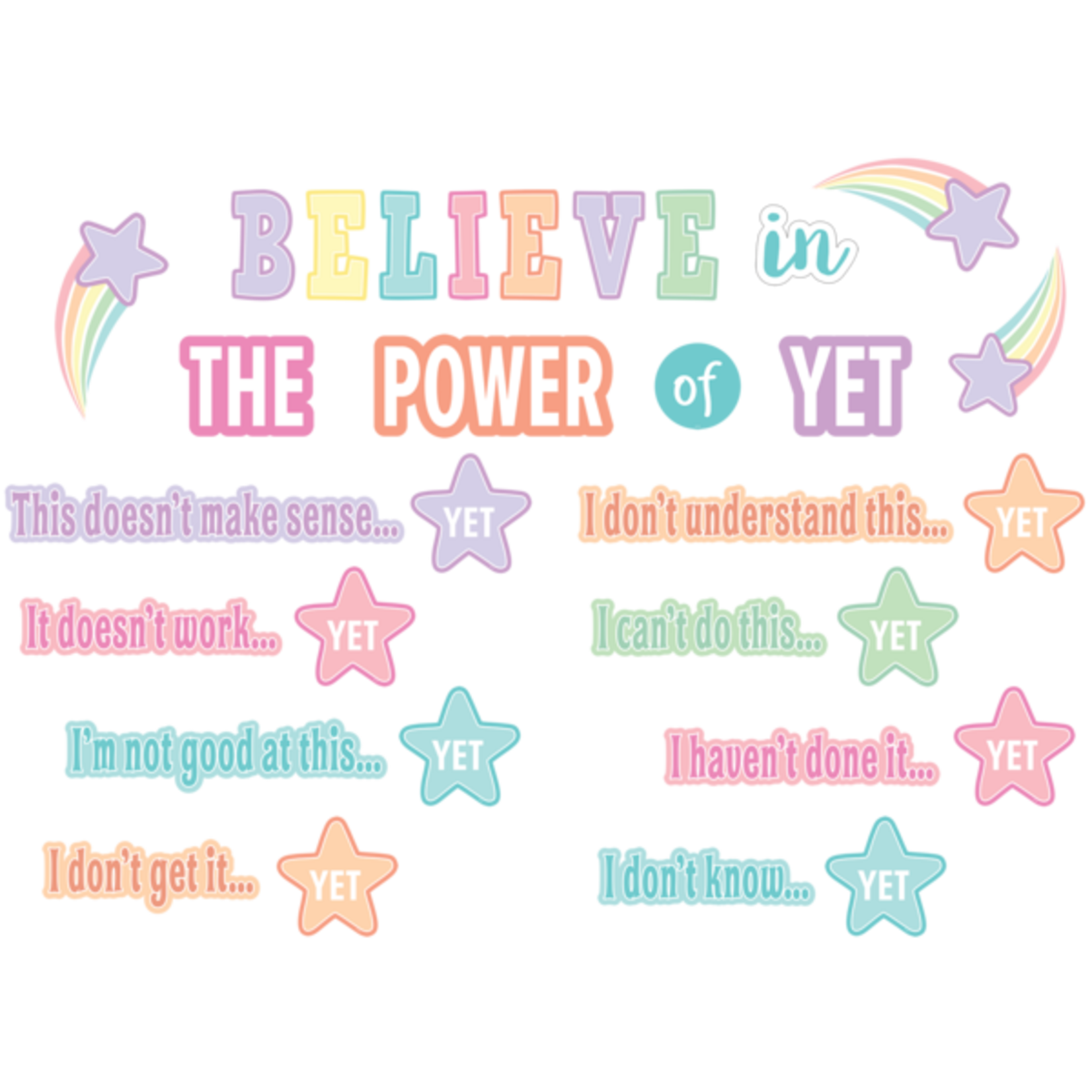 TEACHER CREATED RESOURCES Pastel Pop Believe in the Power of Yet Mini Bulletin Board