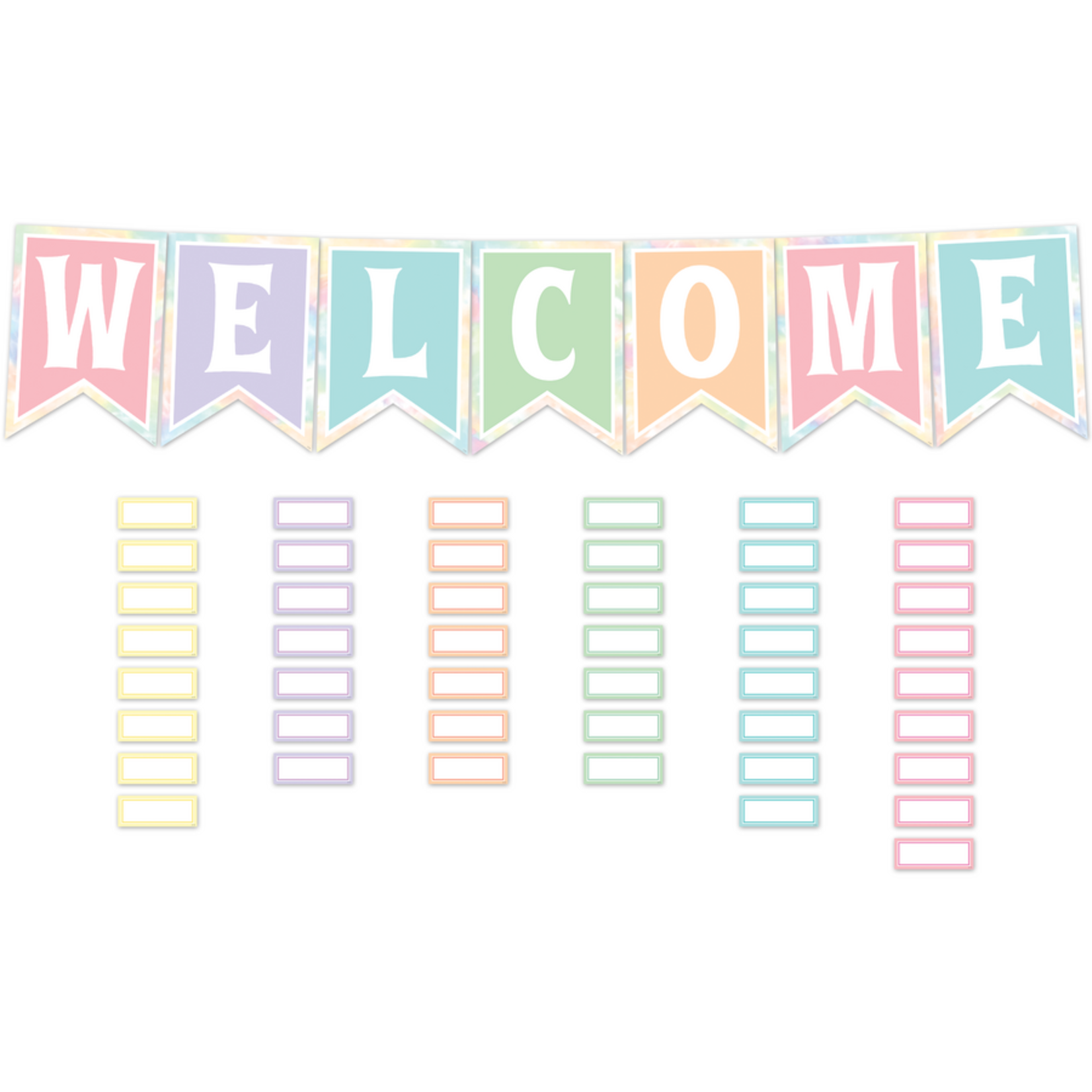 TEACHER CREATED RESOURCES Pastel Pop Pennants Welcome Bulletin Board
