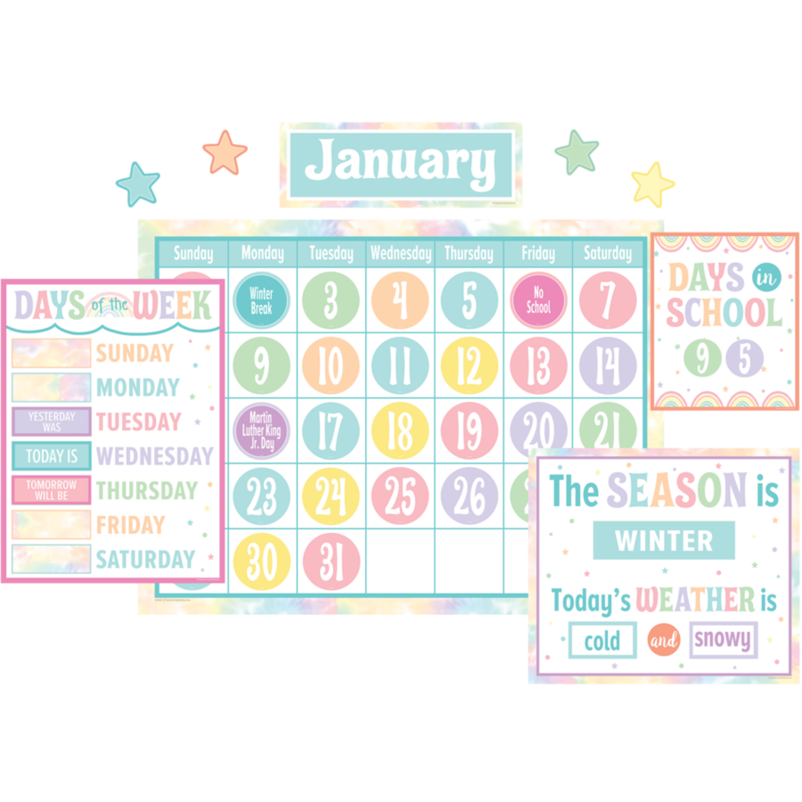 TEACHER CREATED RESOURCES Pastel Pop Calendar Bulletin Board