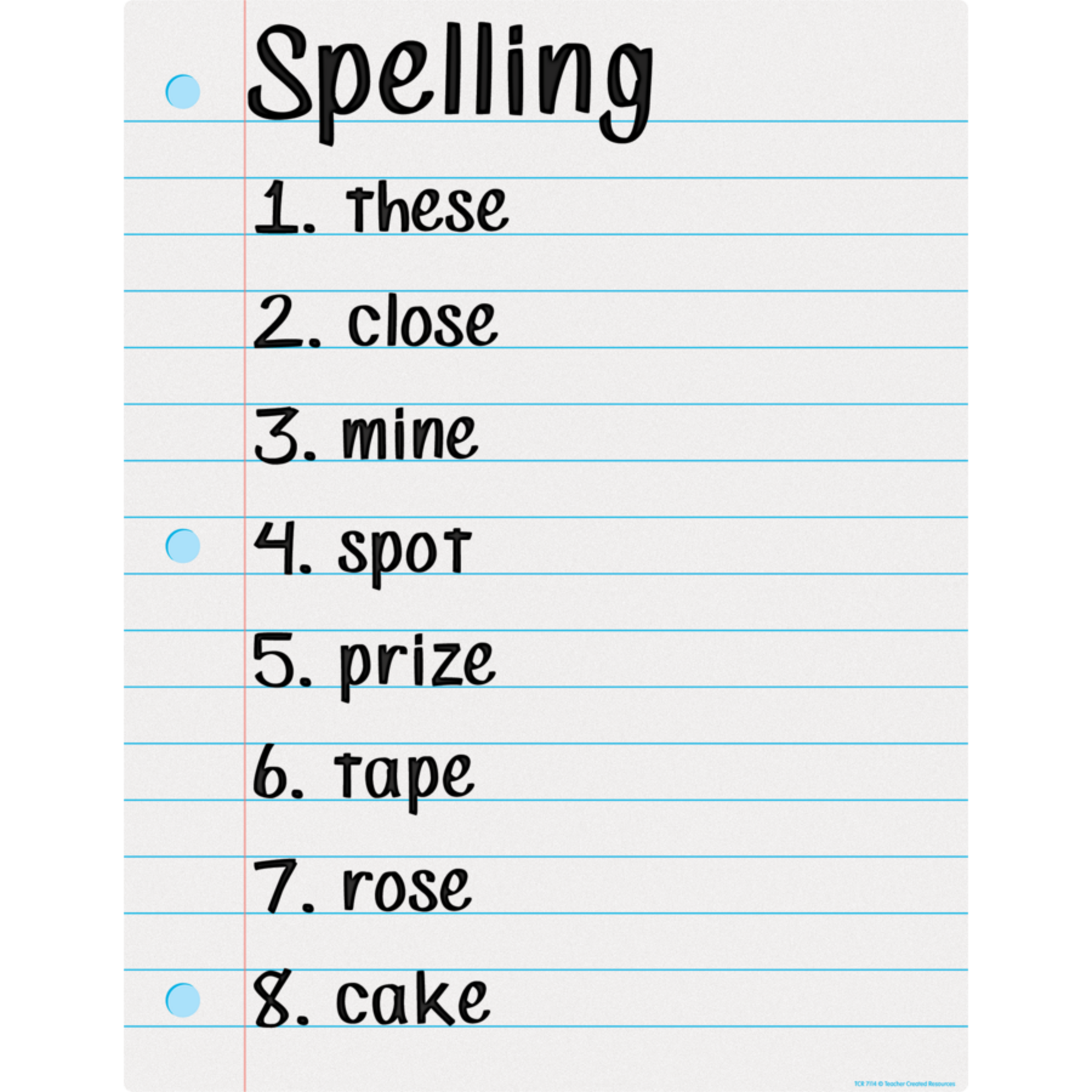 TEACHER CREATED RESOURCES Notebook Paper Write-On/Wipe-Off Chart