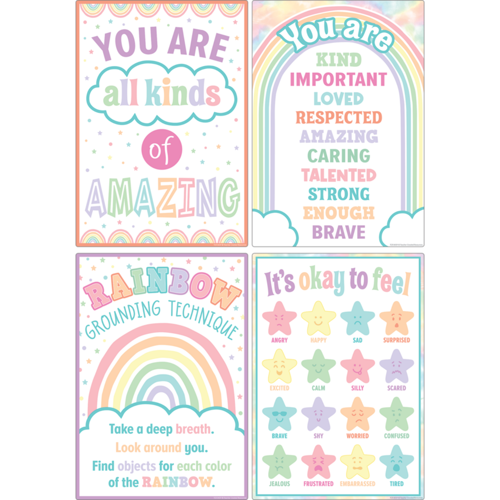 TEACHER CREATED RESOURCES Pastel Pop Calming Strategies Small Poster Pack