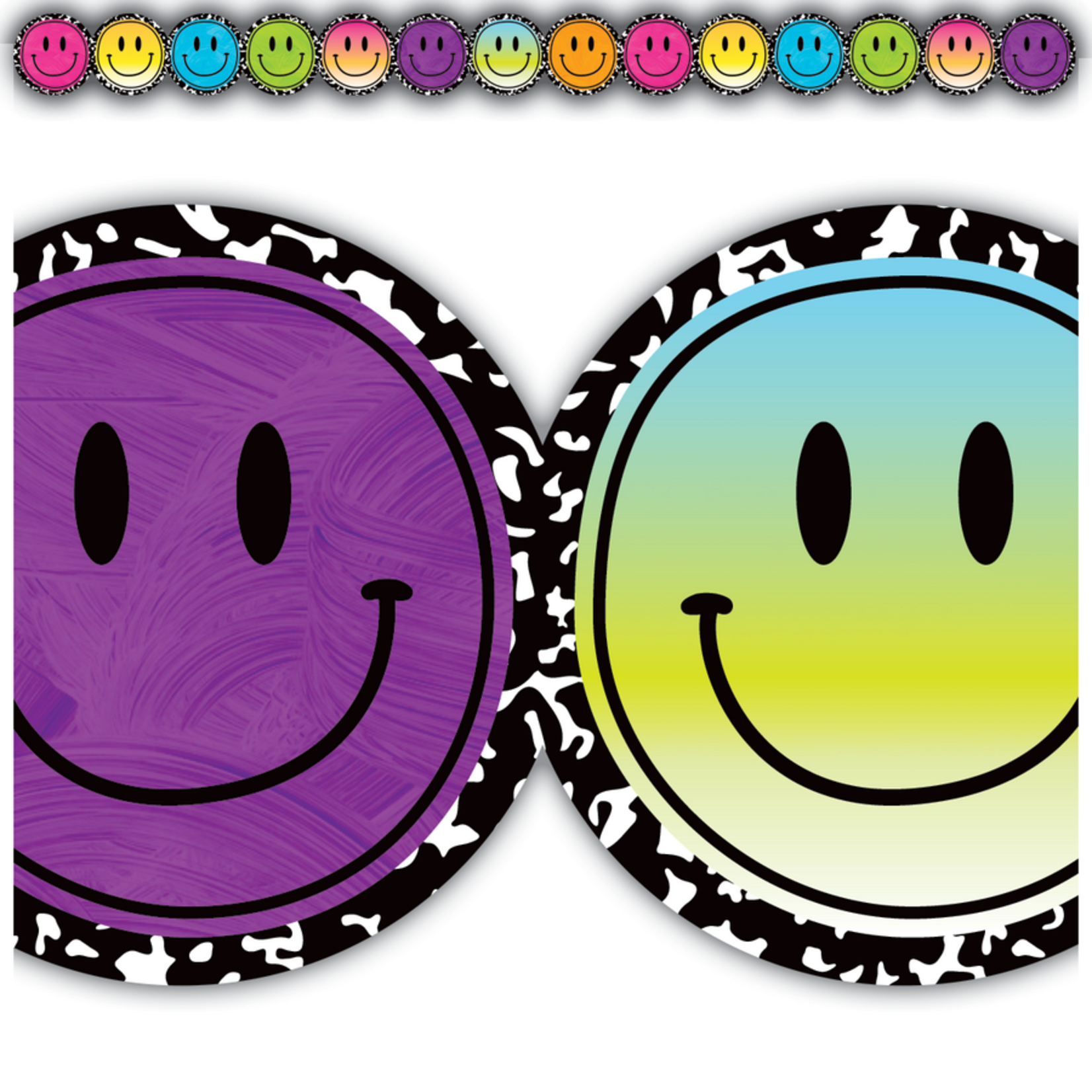 TEACHER CREATED RESOURCES Brights 4Ever Smiley Faces Die-Cut Border Trim