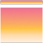 TEACHER CREATED RESOURCES Pink and Orange Color Wash Straight Border Trim