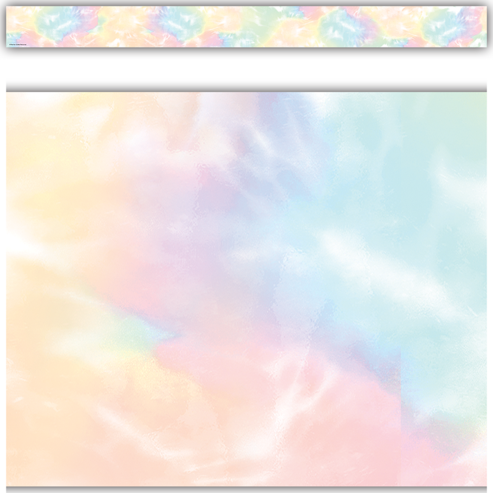 TEACHER CREATED RESOURCES Pastel Pop Tie-Dye Straight Border Trim