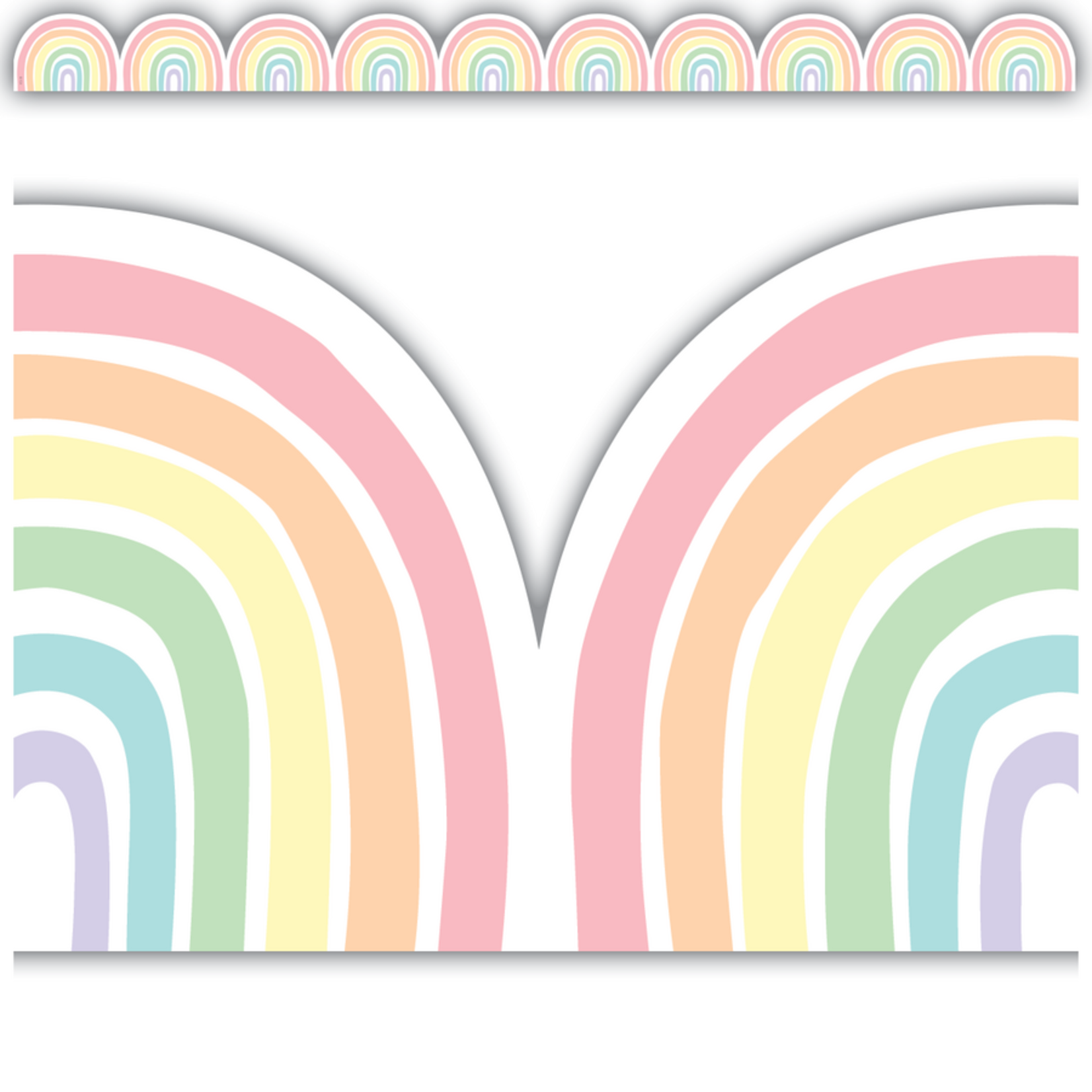 TEACHER CREATED RESOURCES Pastel Pop Rainbows Die-Cut Border Trim