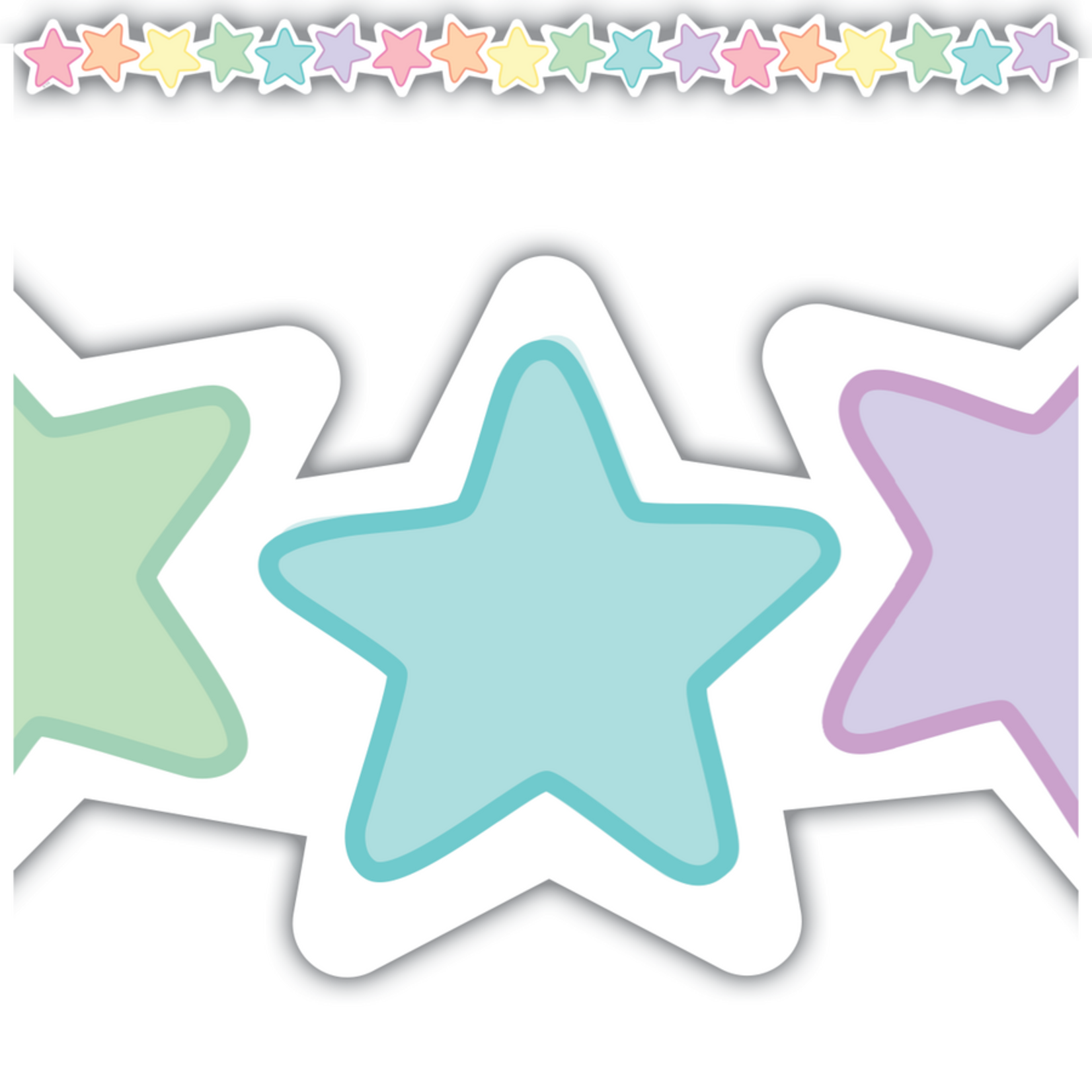 TEACHER CREATED RESOURCES Pastel Pop Stars Die-Cut Border Trim