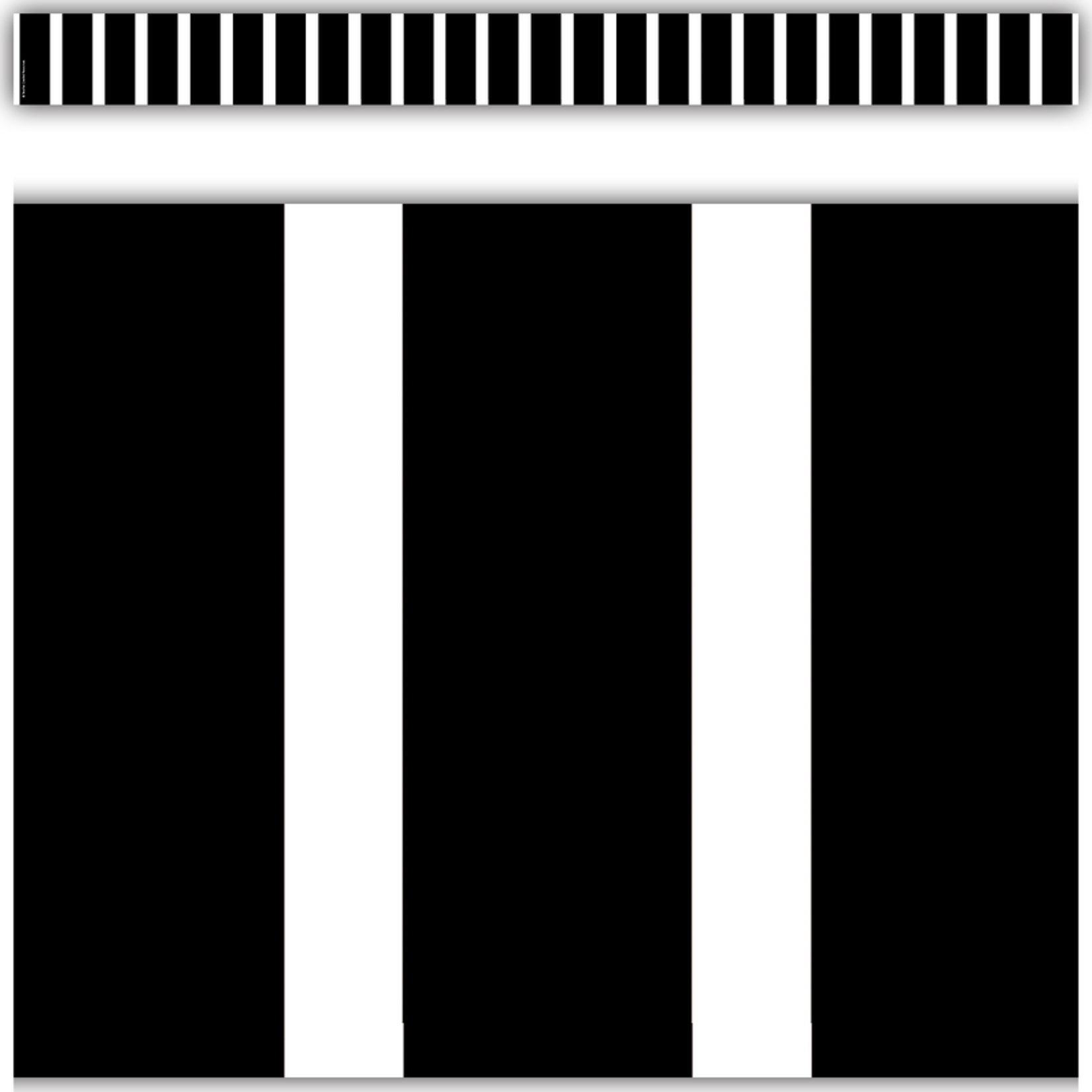 TEACHER CREATED RESOURCES Black and White Vertical Stripes Straight Border Trim