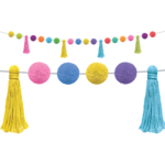 TEACHER CREATED RESOURCES Colorful Pom-Poms and Tassels Garland