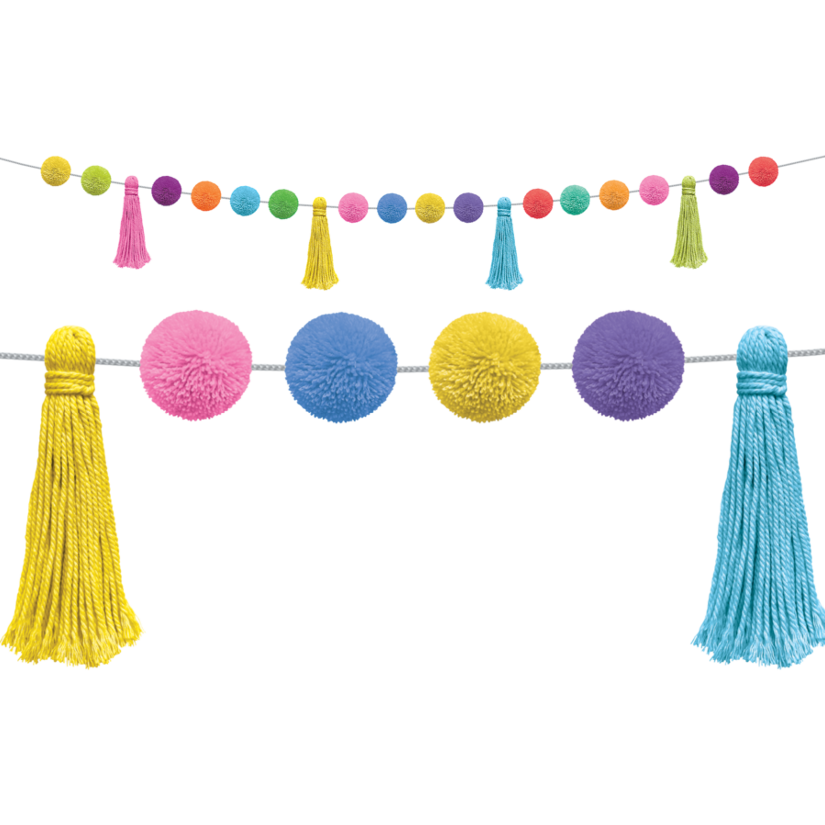 TEACHER CREATED RESOURCES Colorful Pom-Poms and Tassels Garland