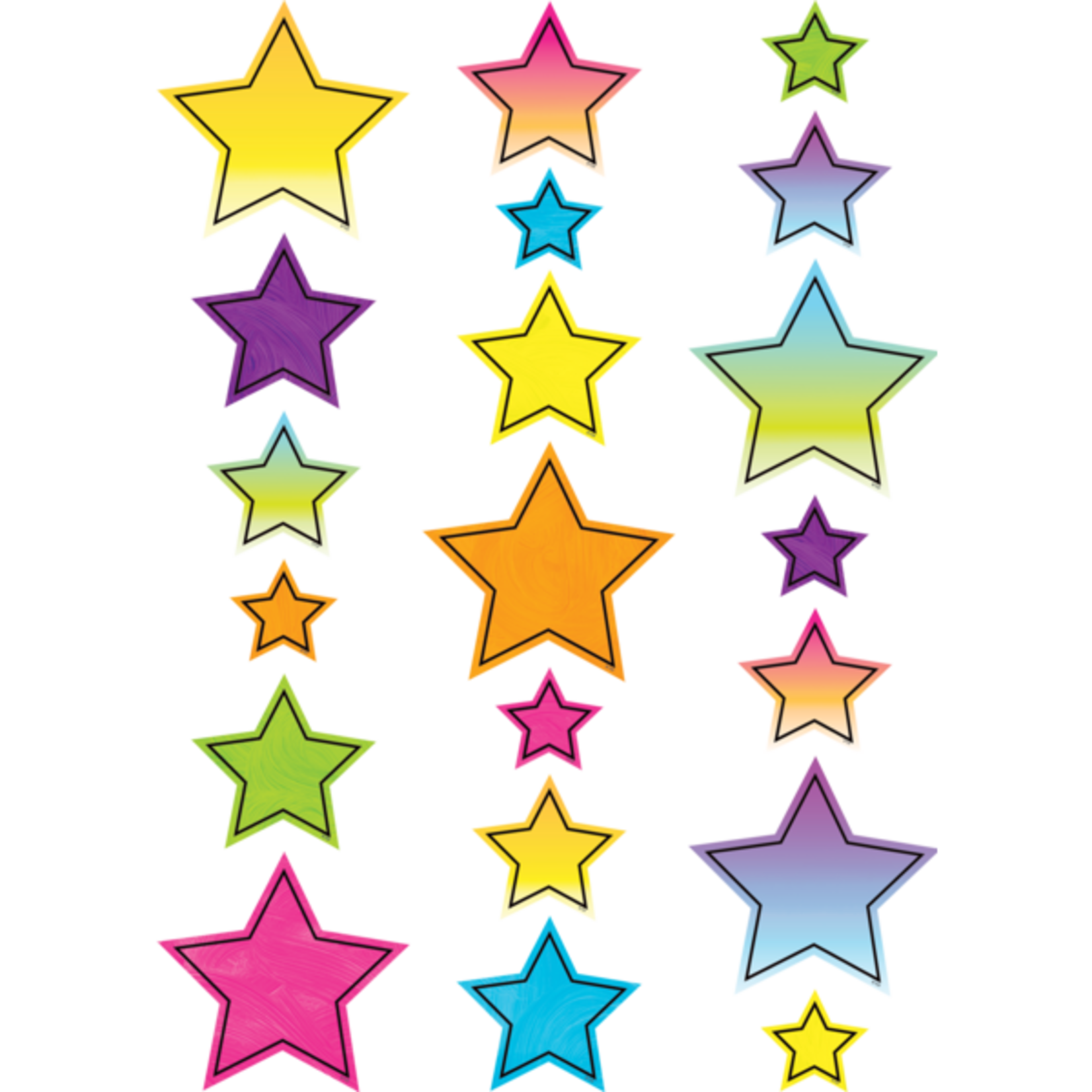 TEACHER CREATED RESOURCES Brights 4Ever Stars Accents - Assorted Sizes