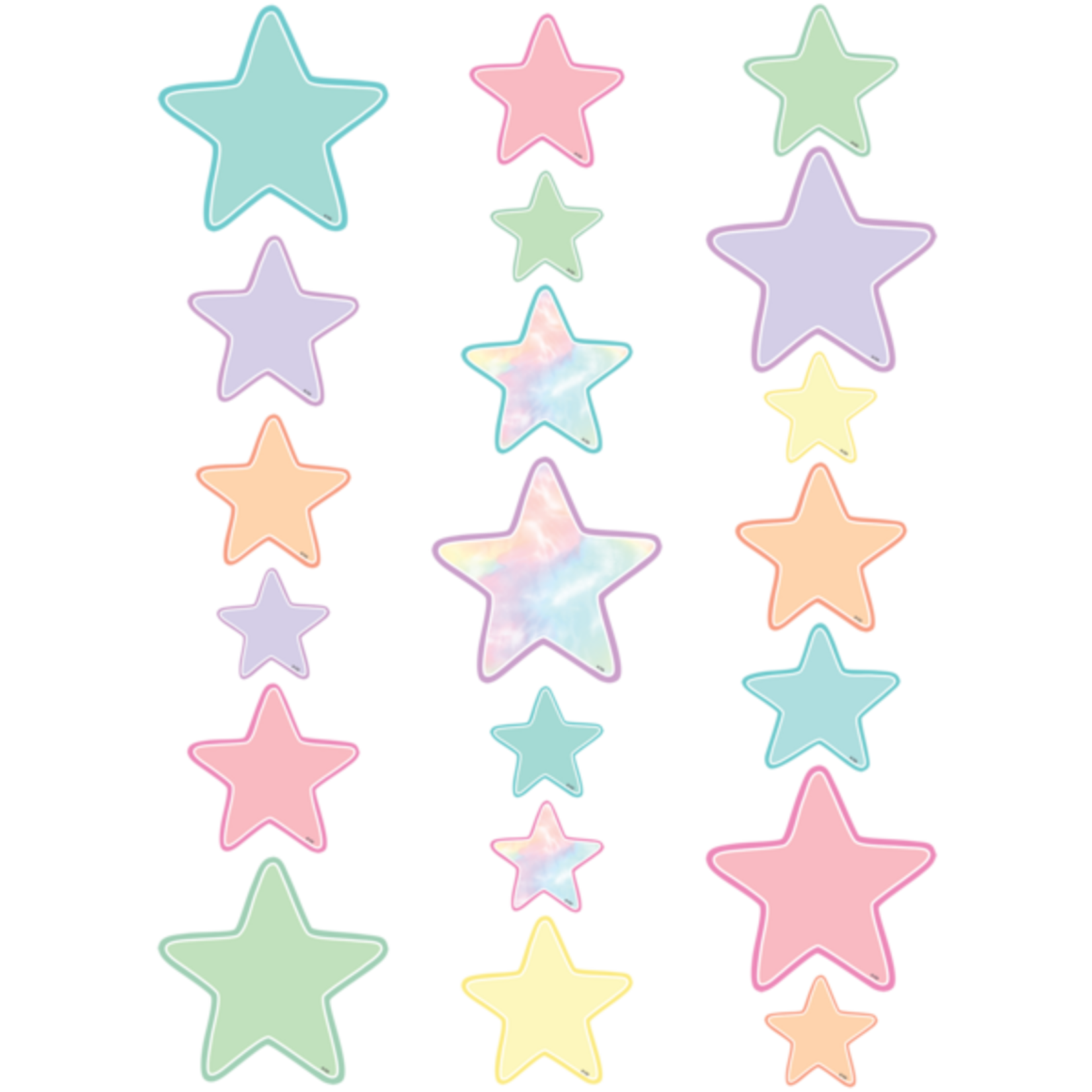 TEACHER CREATED RESOURCES Pastel Pop Stars Accents - Assorted Sizes