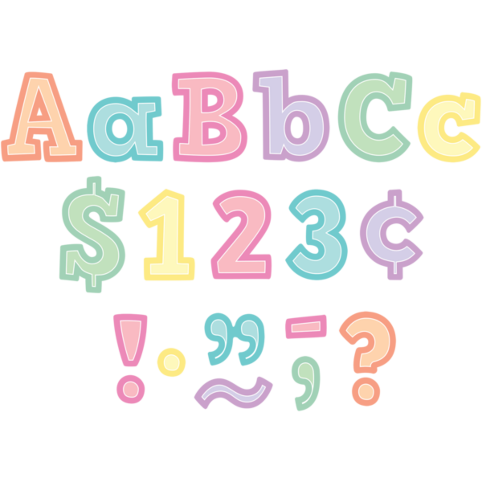 TEACHER CREATED RESOURCES Pastel Pop Bold Block 4" Letters Combo Pack