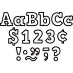 TEACHER CREATED RESOURCES Black & White Bold Block 4" Letters Combo Pack