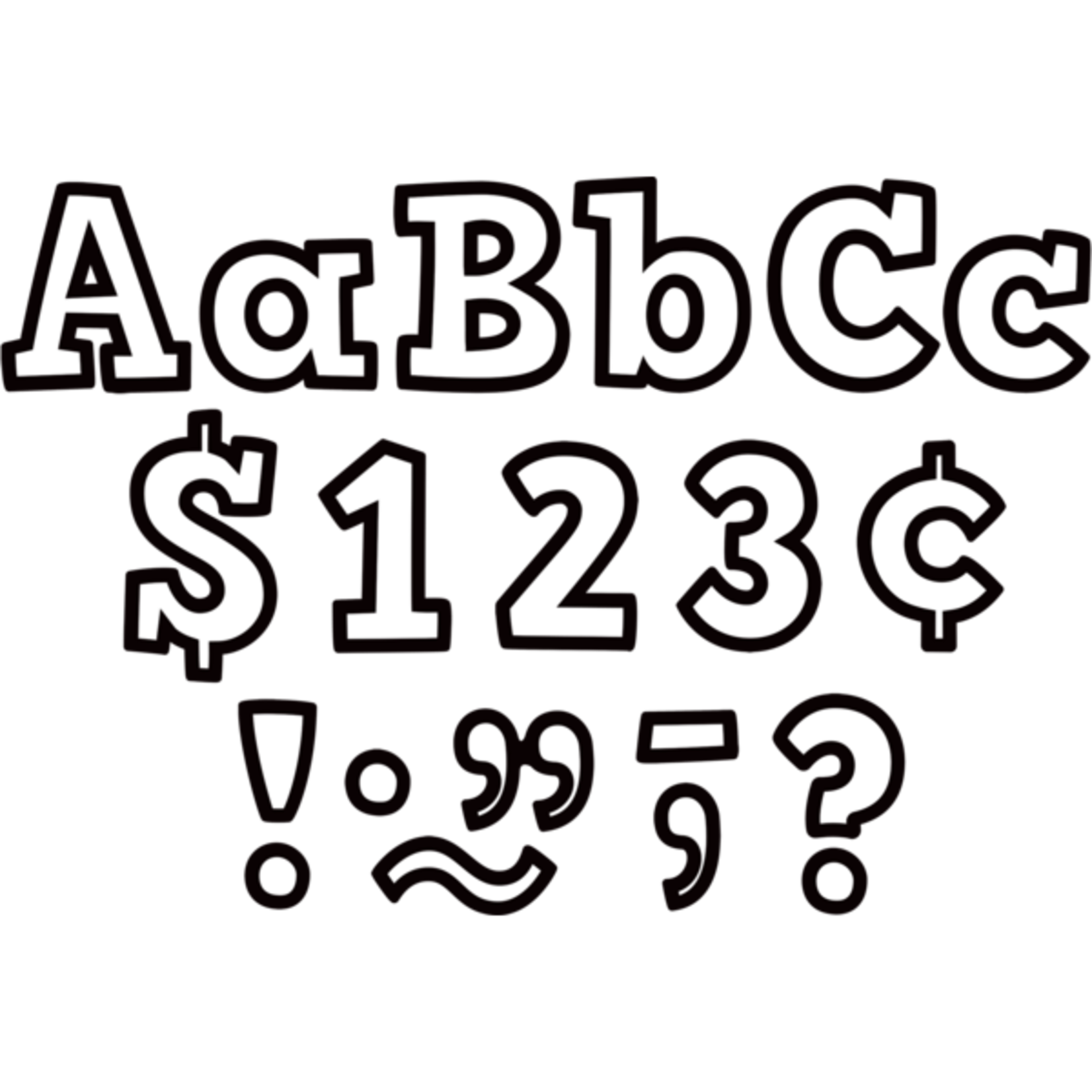 TEACHER CREATED RESOURCES Black & White Bold Block 4" Letters Combo Pack