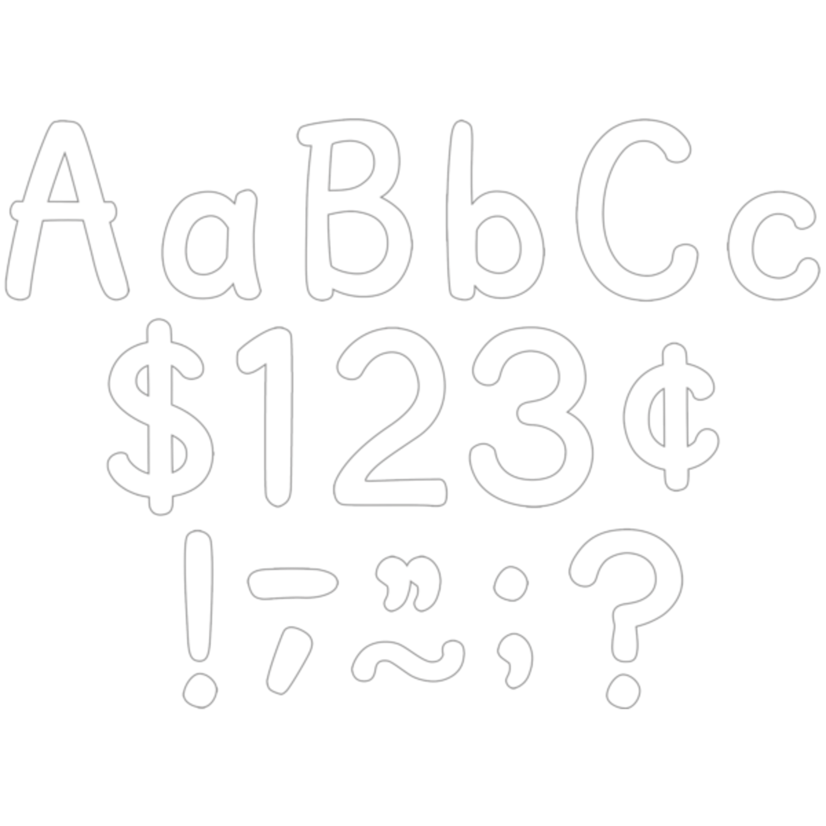 TEACHER CREATED RESOURCES White 4" Modern Classic Letters Combo Pack
