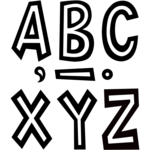 TEACHER CREATED RESOURCES Black and White 7" Fun Font Letters