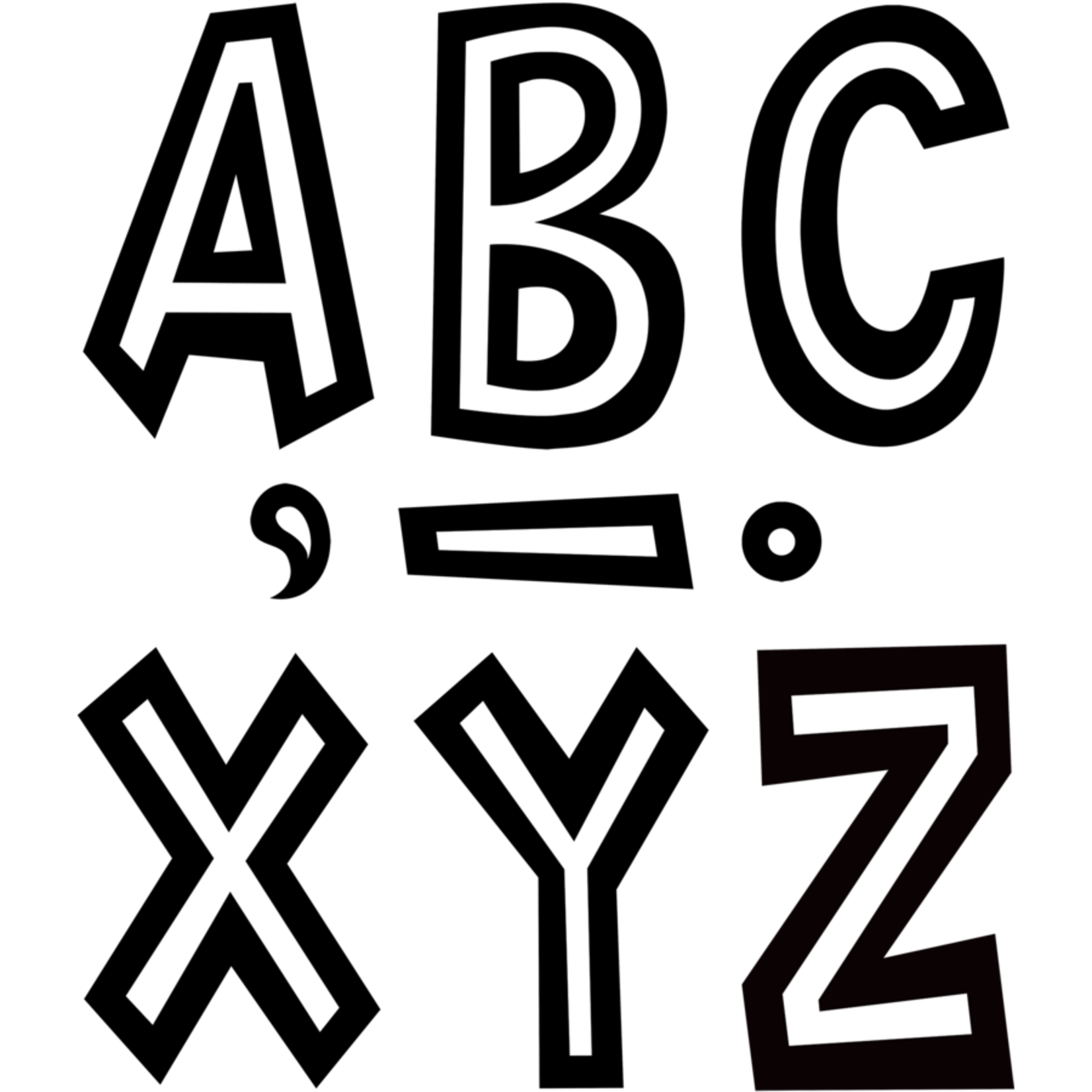 TEACHER CREATED RESOURCES Black and White 7" Fun Font Letters
