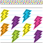 TEACHER CREATED RESOURCES Brights 4Ever Lightning Bolts Straight Border Trim