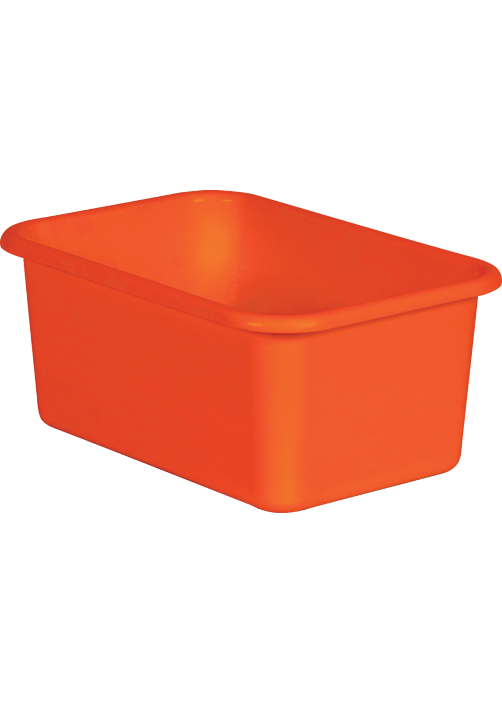 ORANGE SMALL PLASTIC STORAGE BIN Educational Outfitters