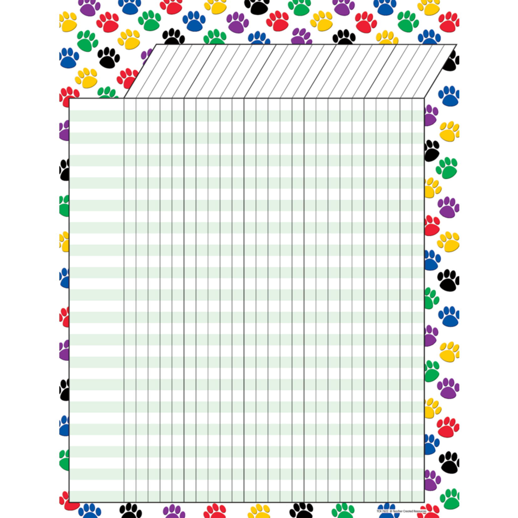 TEACHER CREATED RESOURCES Colorful Paw Prints Incentive Chart