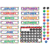 TEACHER CREATED RESOURCES Colorful Paw Prints Calendar Bulletin Board  Display Set