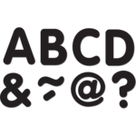 TEACHER CREATED RESOURCES Black Classic 2" Magnetic Letters