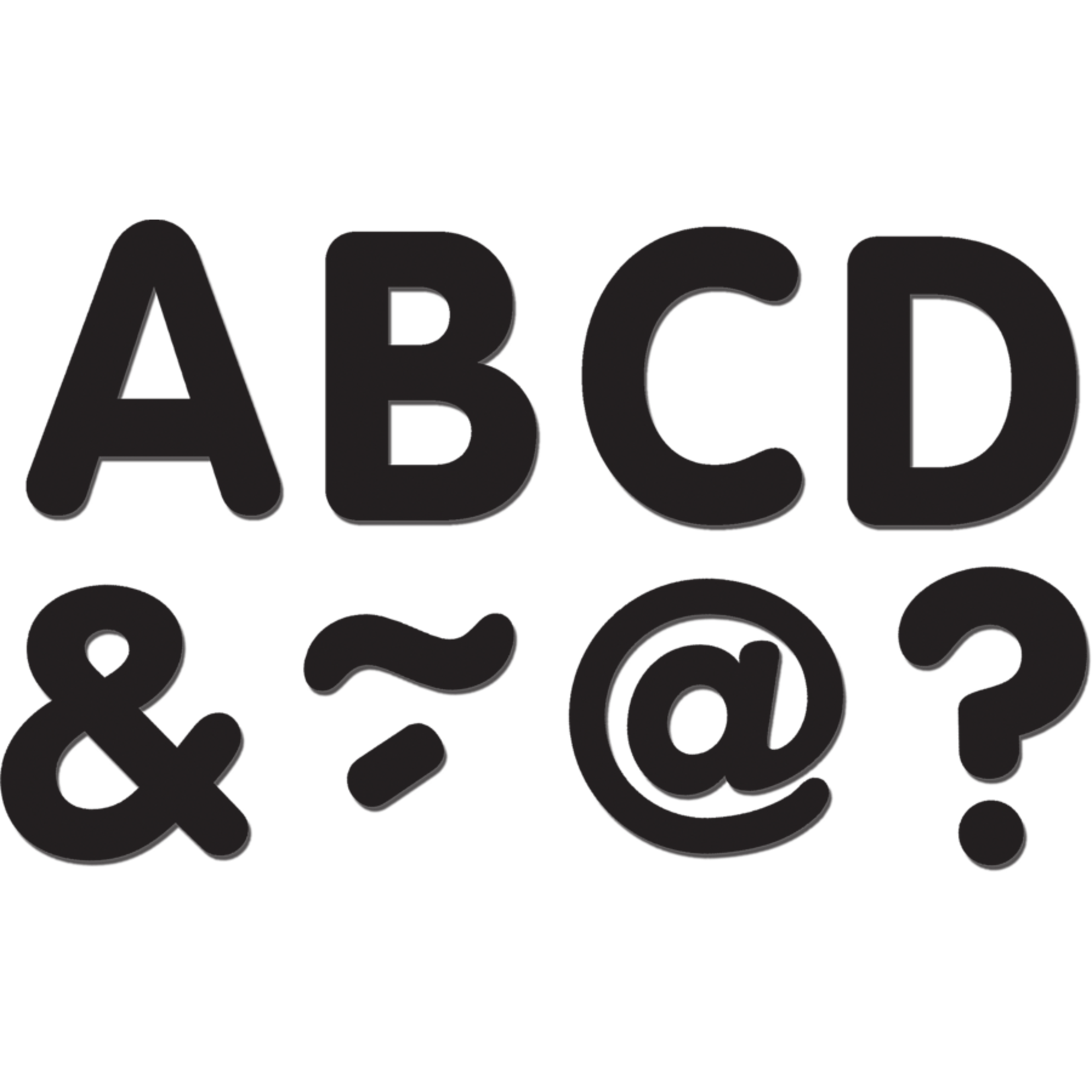 TEACHER CREATED RESOURCES Black Classic 2" Magnetic Letters